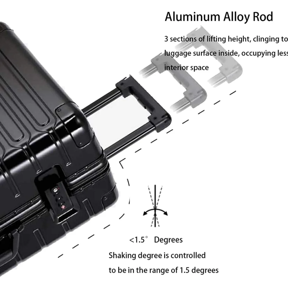 Aluminum Frame Carry on Spinner Luggage Hard Case